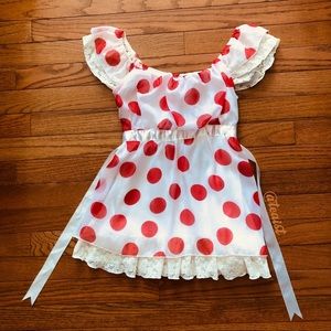 Red Polkadot Chiffon Blouse